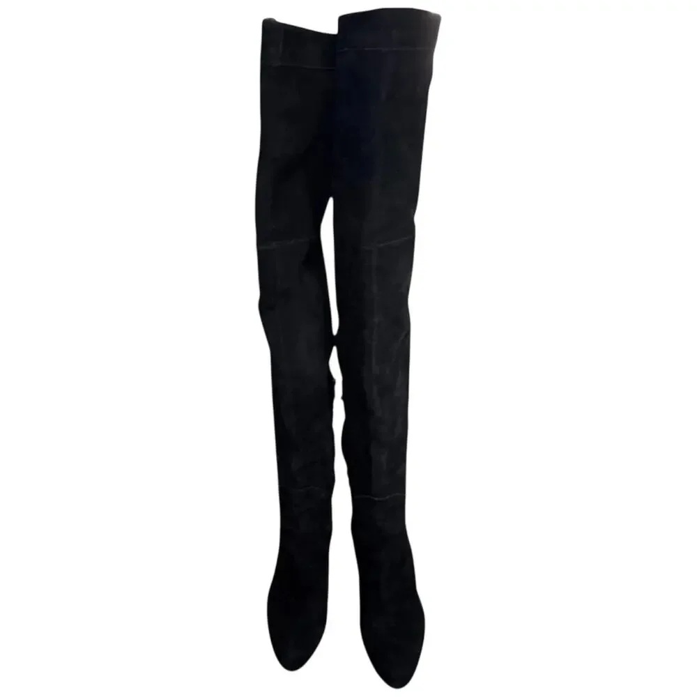Sam Edelman Kayla Women’s Boots Black Suede Over the Knee Heel Side Zip Size 9